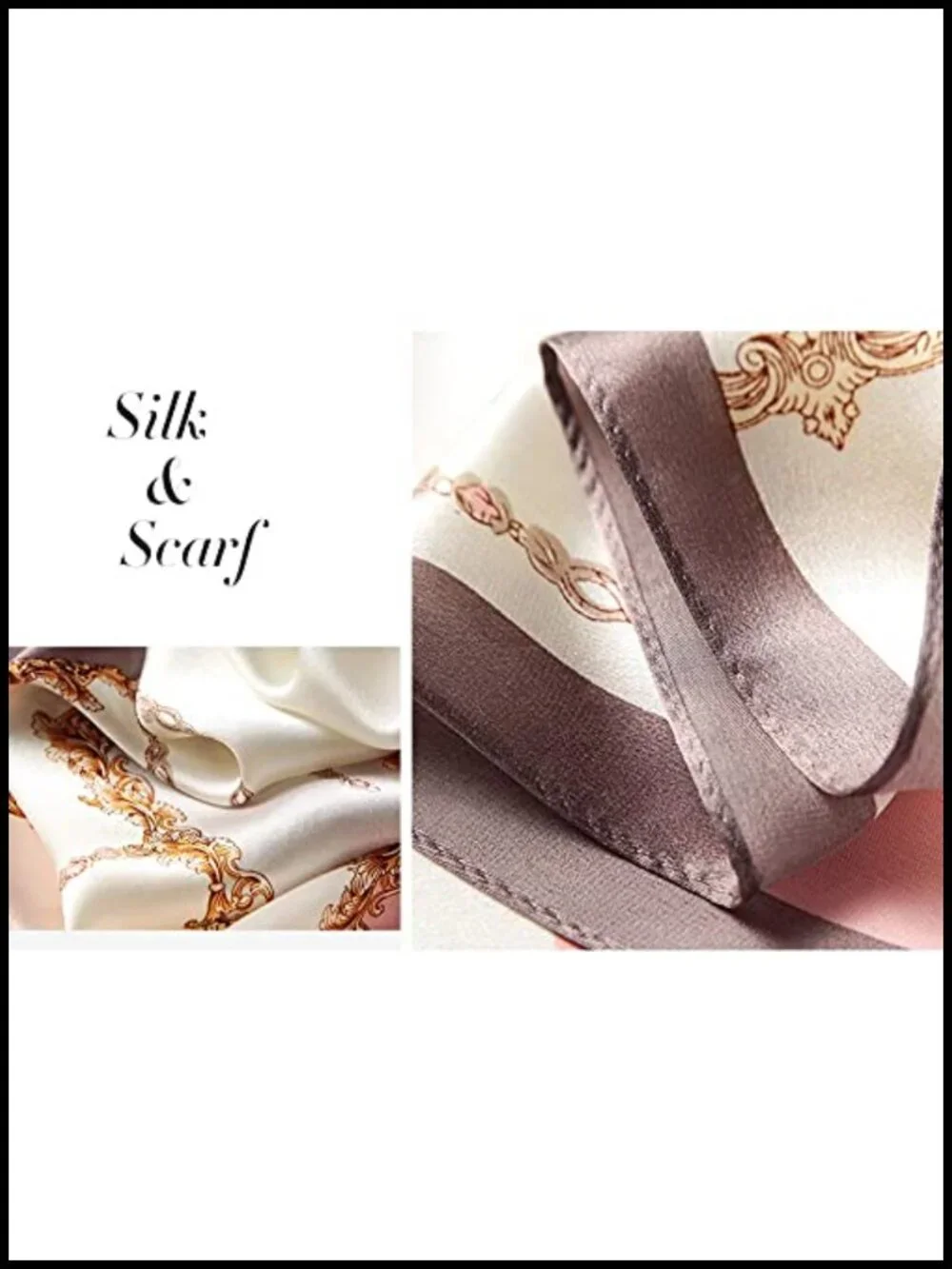 100% Silk Long Oblong Scarf Shawl Wrap for Women Gift Packed